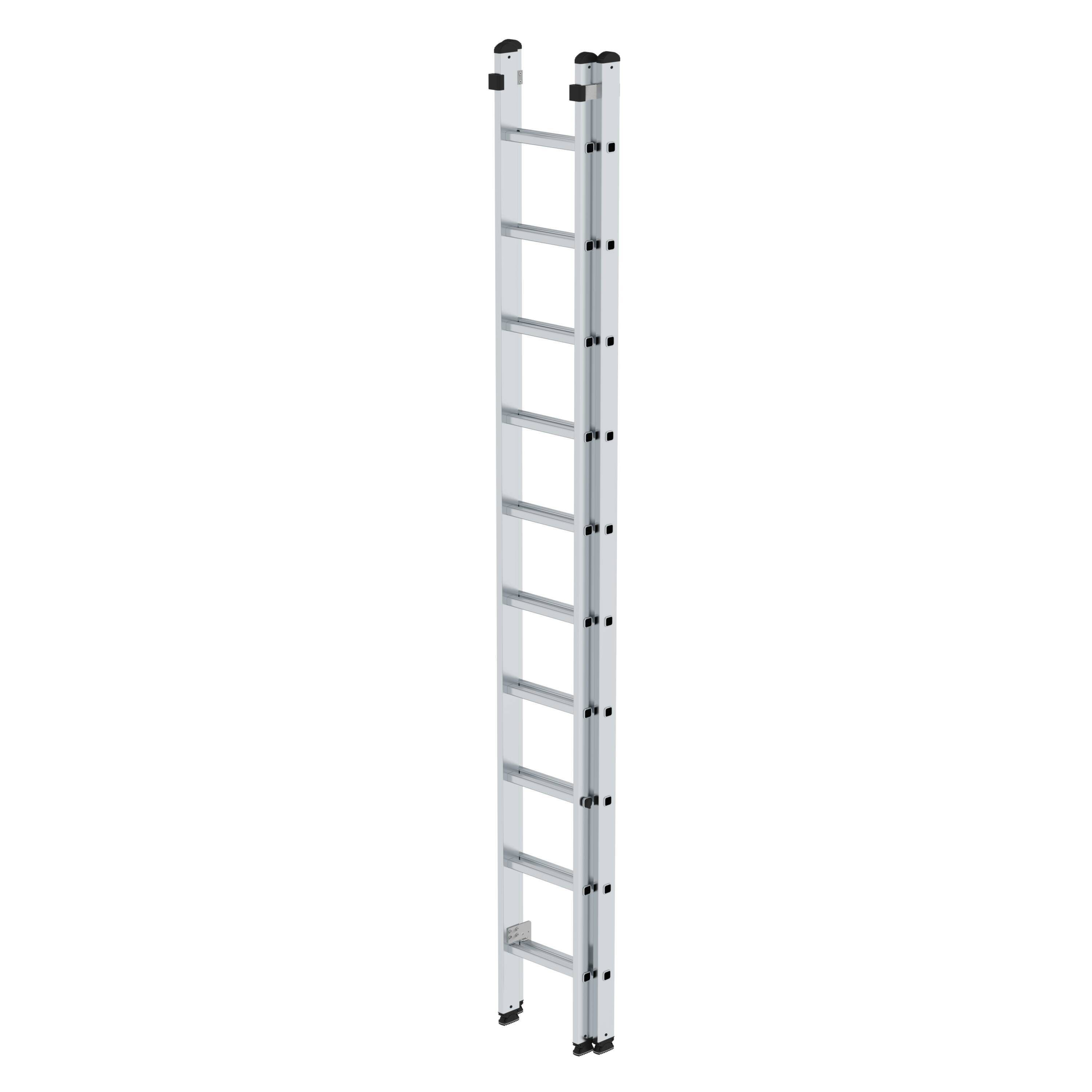 Munk Sprossen-Schiebeleiter 2-teilig ohne Traverse 2x10 Sprossen