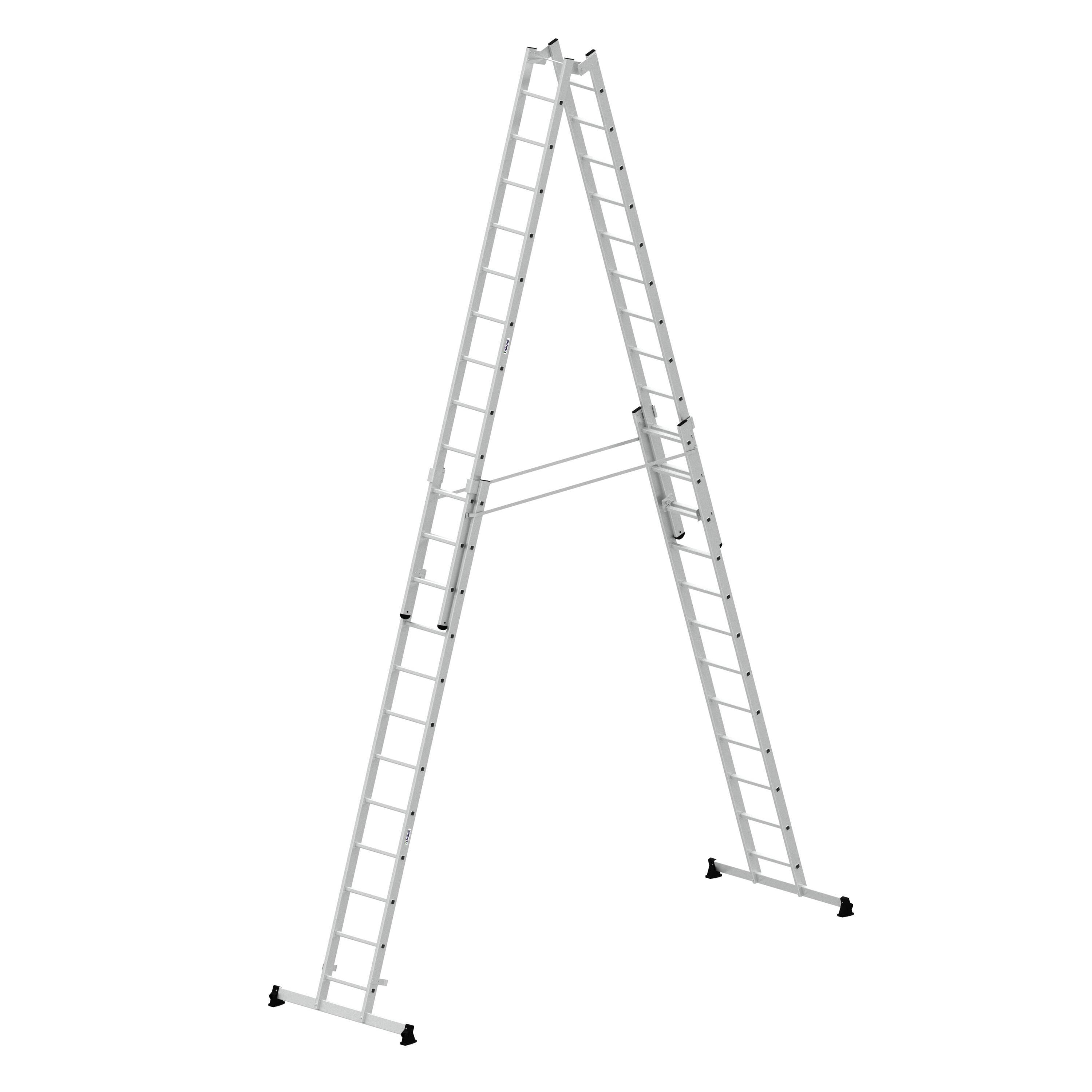 Munk Sprossen-Stehleiter 4-teilig mit nivello®-Traverse 4x12 Sprossen