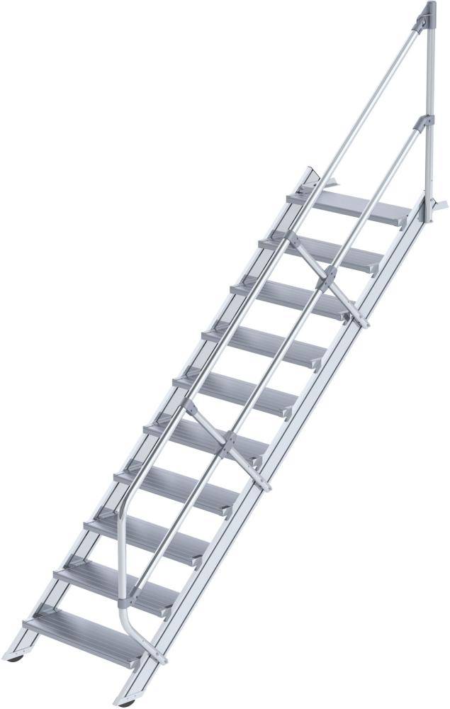 Alu-Treppe 45 Grad 10 Stufen B 800 mm lichte Höhe 2080 mm Ausladung 2341 mm - Artikel: 7830655435