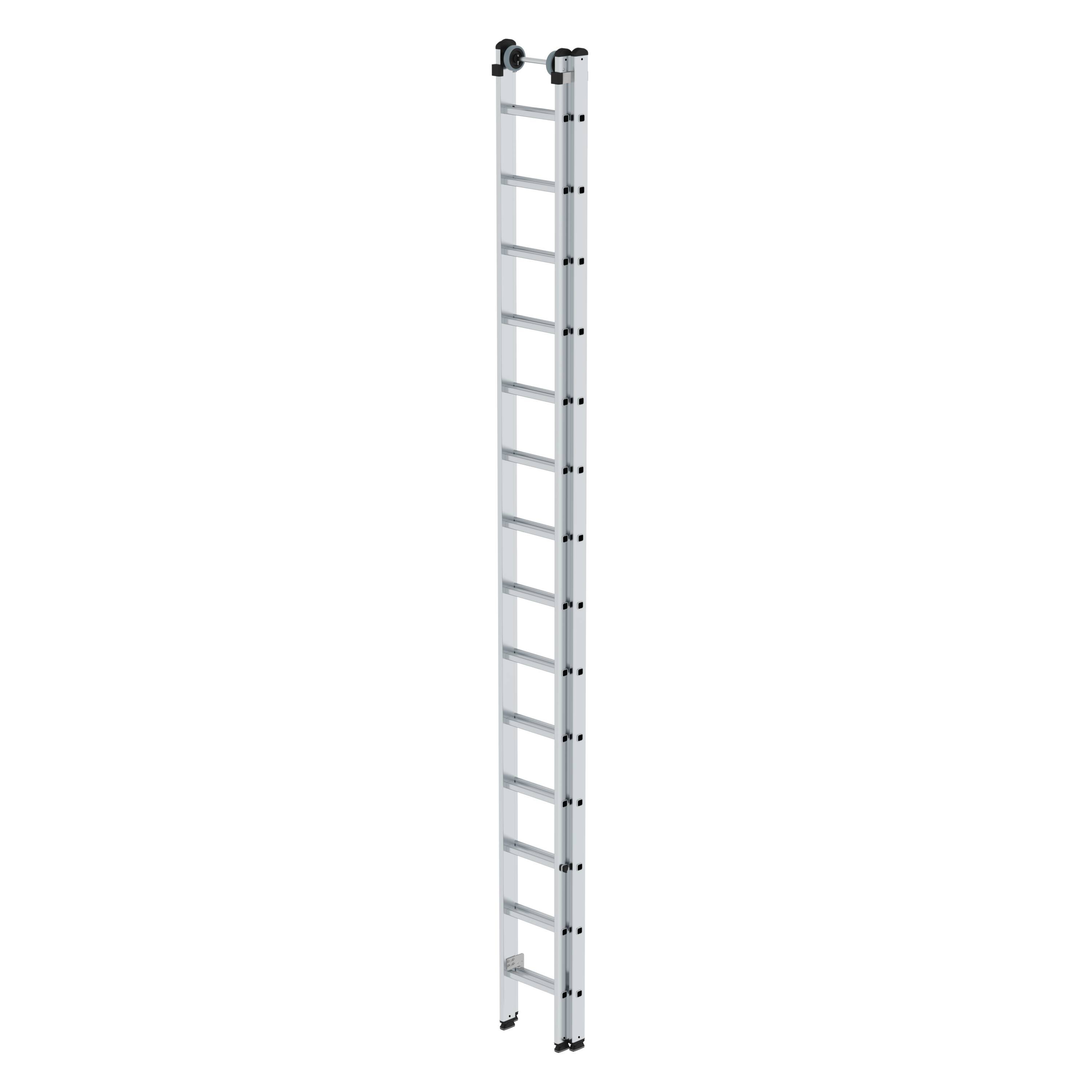 Munk Sprossen-Schiebeleiter 2-teilig ohne Traverse 2x14 Sprossen