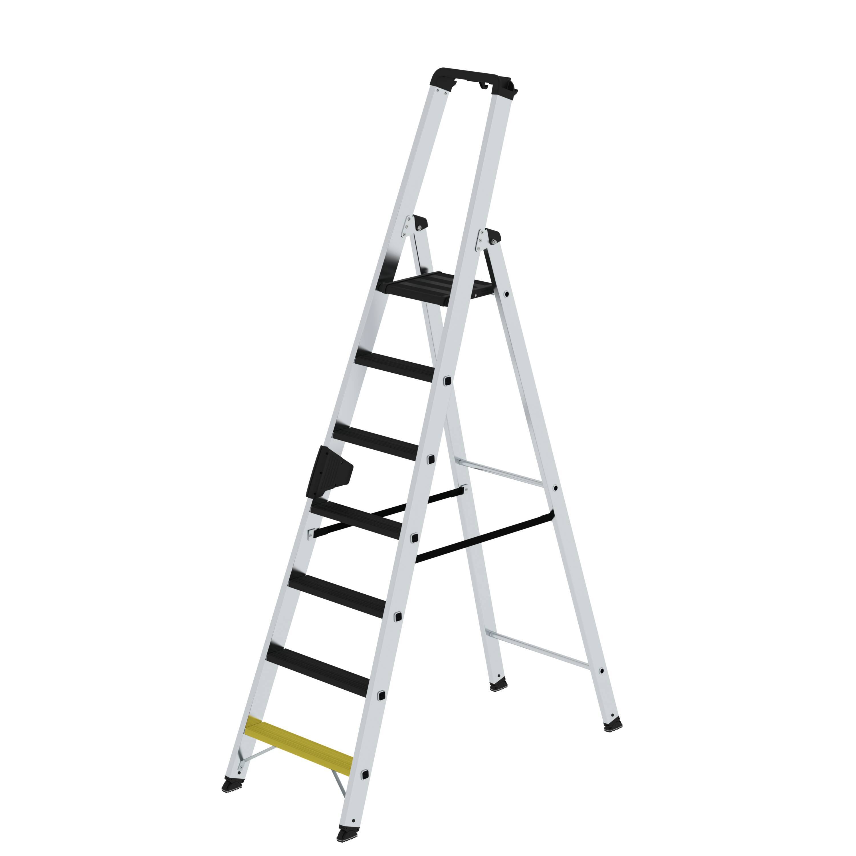 Munk Stufen-Stehleiter 250 kg einseitig begehbar mit clip-step R13 7 Stufen