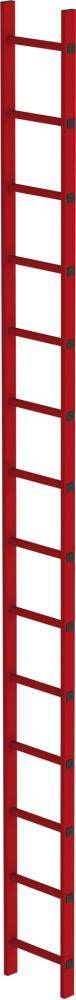 Schachtleiter 14 Sprossen L 3,92 m B350 mm LW 300 mm GFK