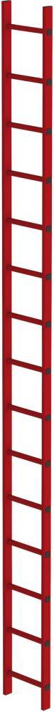 Schachtleiter 15 Sprossen L 4,20 m B350 mm LW 300 mm GFK