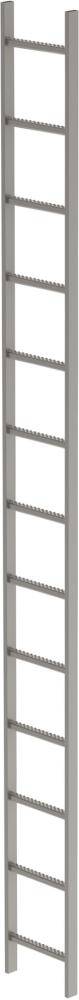 Schachtleiter 13 Sprossen L 3,64 m B340 mm LW 300 mm Edelstahl V4A