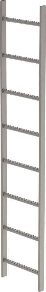 Schachtleiter 8 Sprossen L 2,24 m B440 mm LW 300 mm Edelstahl V4A
