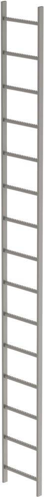 Schachtleiter 15 Sprossen L 4,20 m B440 mm LW 300 mm Edelstahl V4A