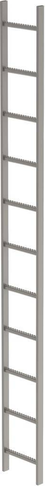 Schachtleiter 11 Sprossen L 3,08 m B340 mm LW 300 mm Edelstahl V4A