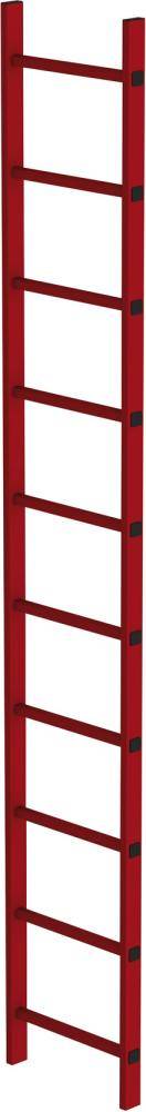 Schachtleiter 10 Sprossen L 2,80 m B450 mm LW 300 mm GFK
