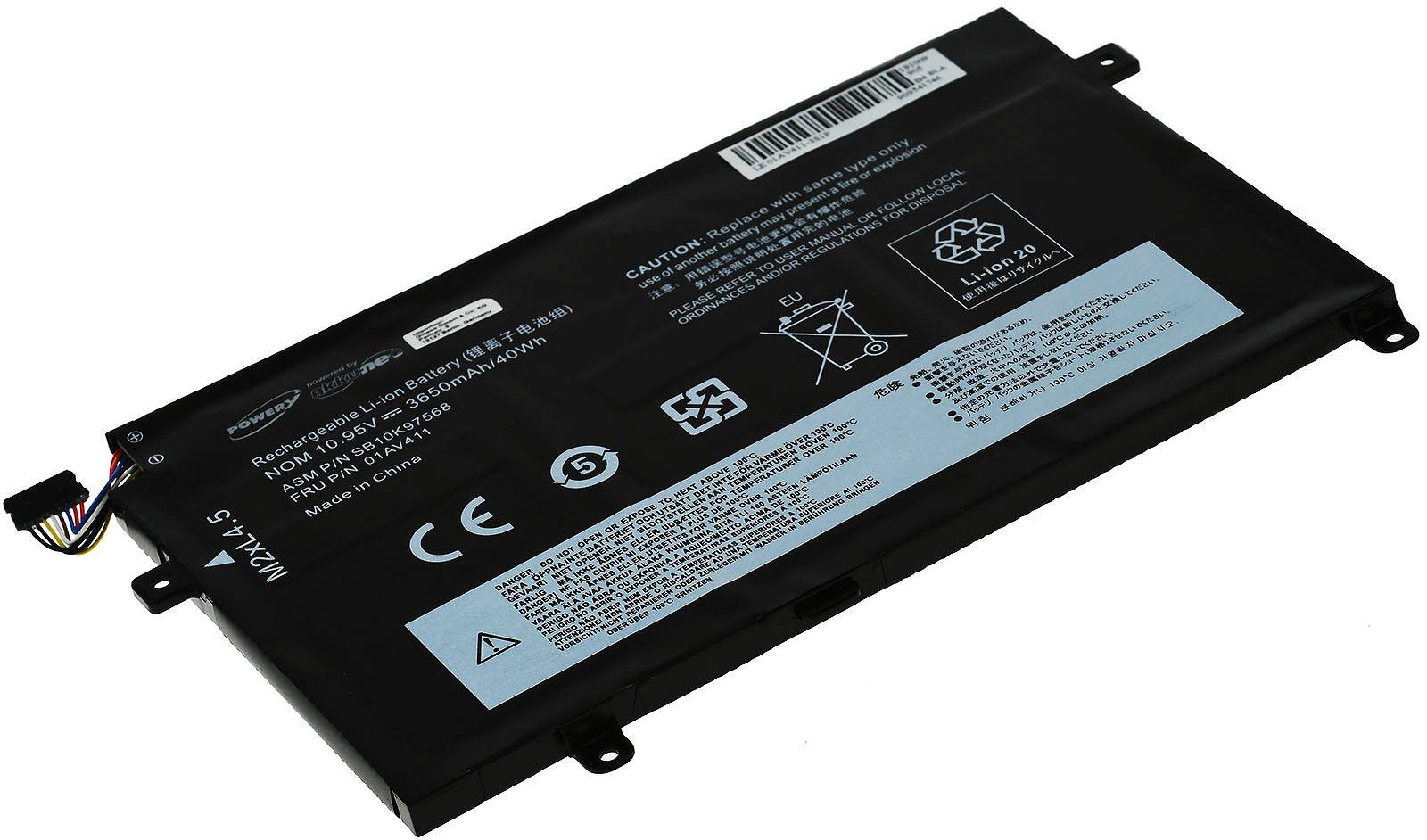 Powery Akku für Laptop Lenovo ThinkPad E470 / E470C / E475, 10,95V, Li-Polymer