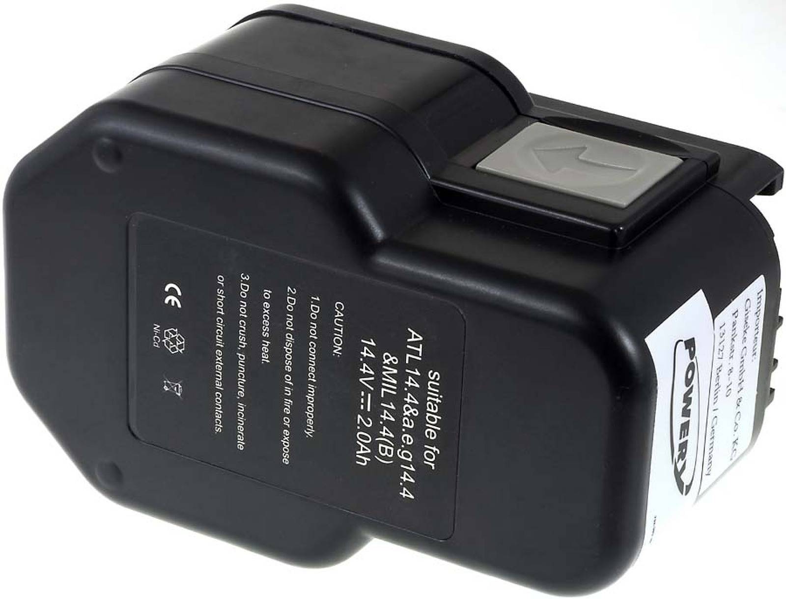 Powery Akku für AEG Präzisionsabschaltschrauber PCS14.4T 2000mAh, 14,4V, NiMH
