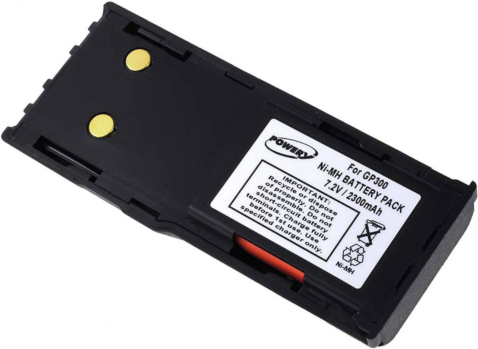 Powery Akku für Motorola GP300/ GP600/ GP88/ Typ HNN9628 NiMH 2300mAh, 7,2V, NiMH