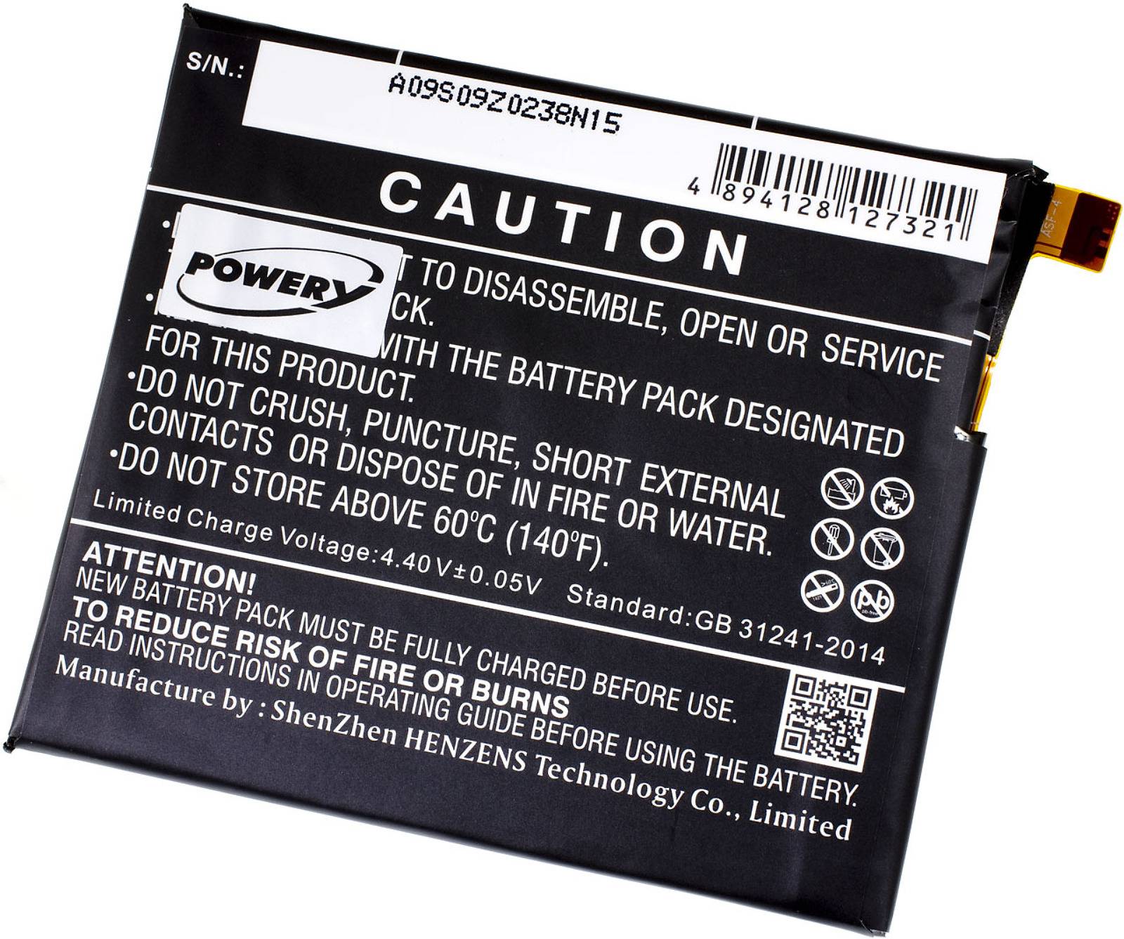 Powery Akku für Smartphone Alcatel OT-6070, 3,84V, Li-Polymer