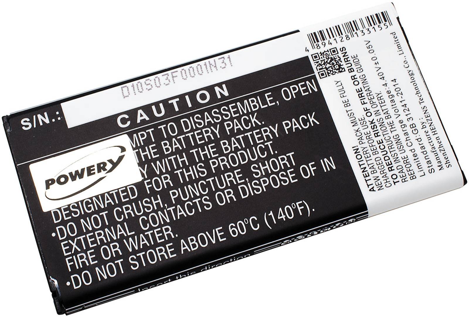 Powery Akku für Smartphone Samsung Galaxy Xcover 4 / SM-G390 / Typ EB-BG390BBE, 3,85V, Li-Ion