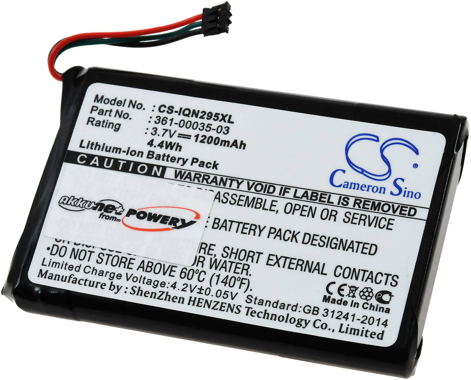 Powery Akku für Navigation GPS Garmin nüvi 2597 LMT, 3,7V, Li-Ion
