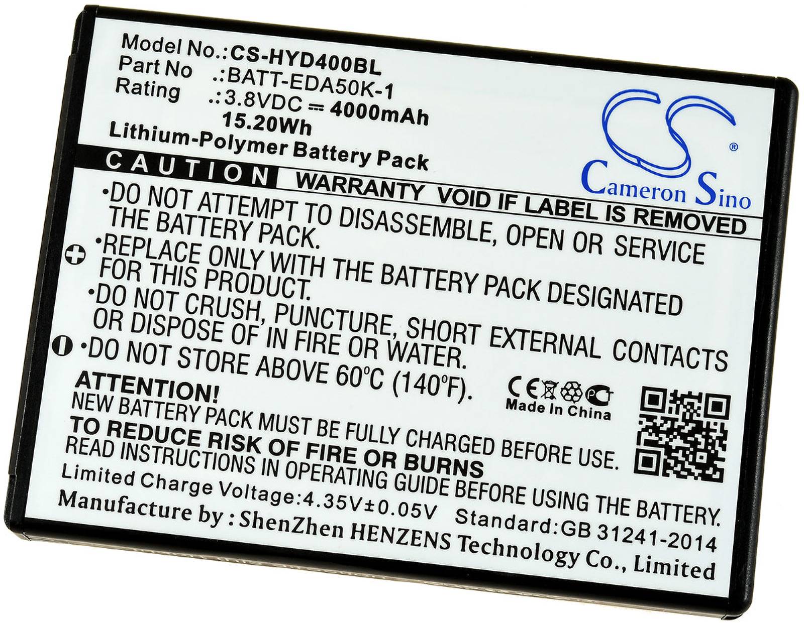 Powery Akku für Barcode-Scanner Honeywell Scanpal EDA50 / Scanpal EDA40 / Typ BAT-EDA50, 3,8V, Li-Polymer