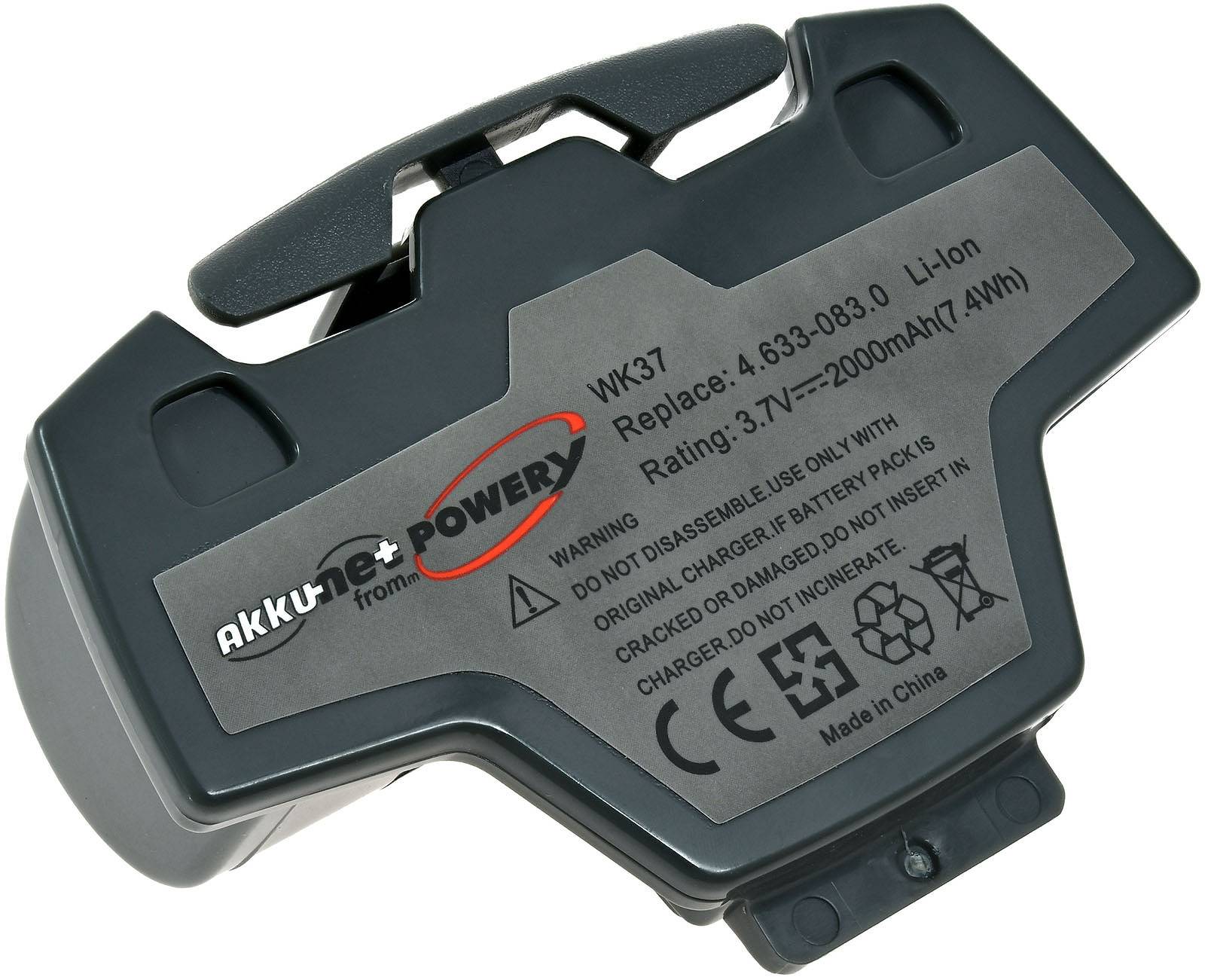 Powery Akku für Akku-Fensterreiniger Kärcher WV 70 / WV 70 Plus, 3,7V, Li-Ion