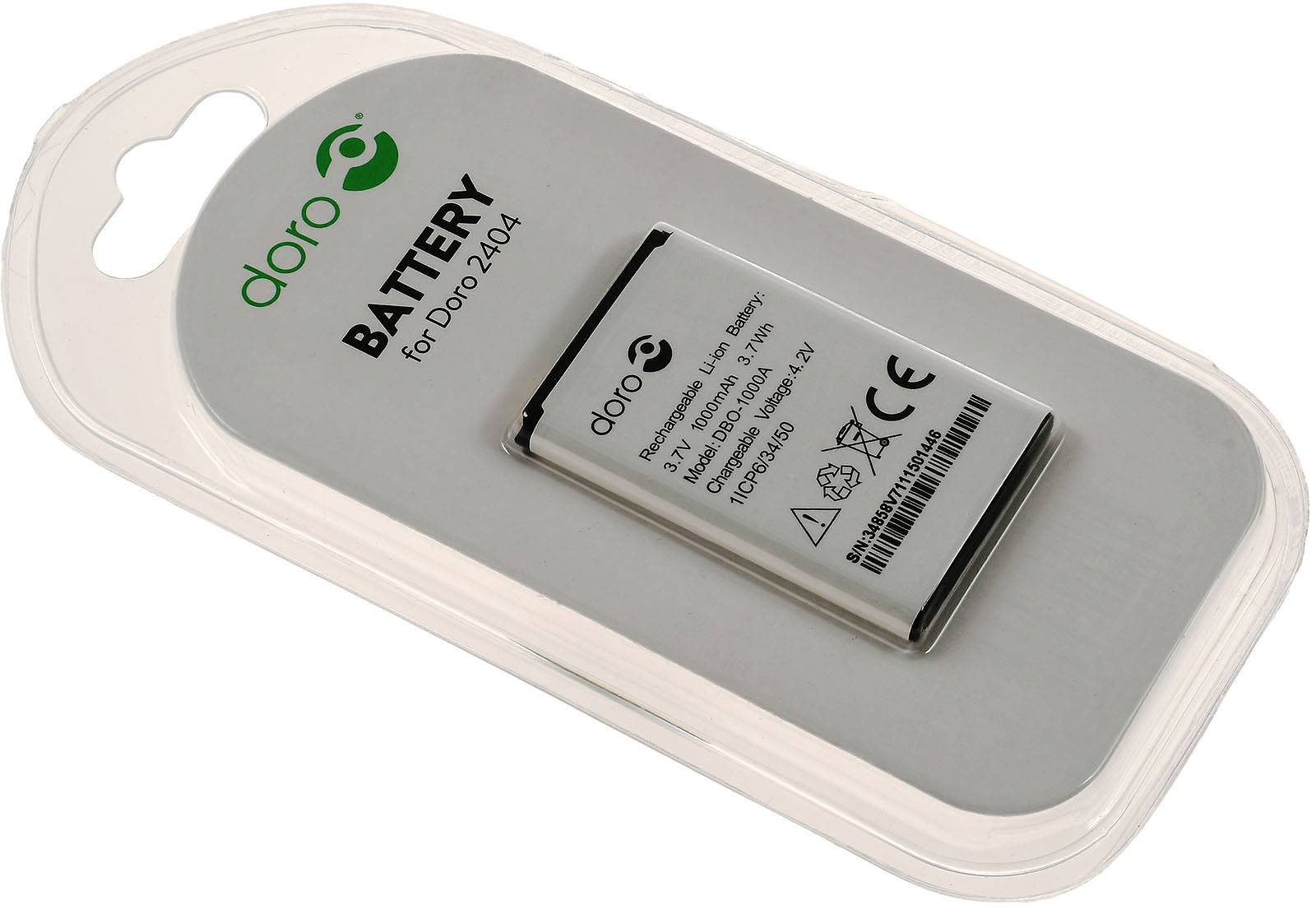 Doro Akku für Mobiltelefon, Handy Doro 1370, 2404, Typ DBO-1000A, 3,7V, Li-Ion