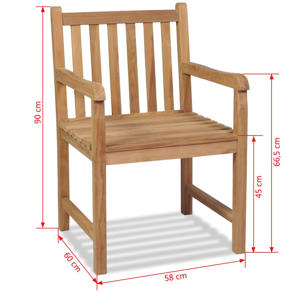 vidaXL Gartenstühle 2 Stk. Massivholz Teak