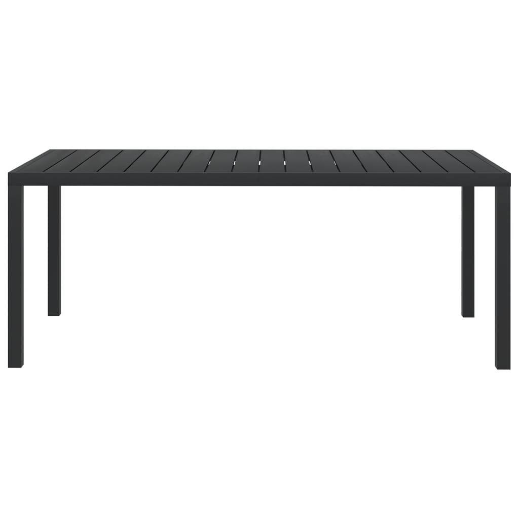 vidaXL Gartentisch Schwarz 185x90x74 cm Aluminium und WPC