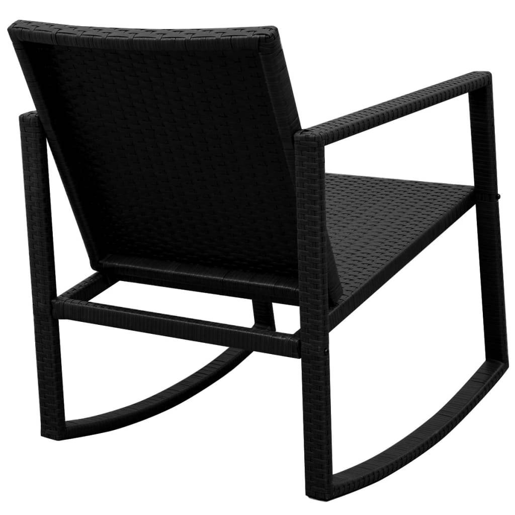 vidaXL 3-tlg. Bistro-Set Poly Rattan Schwarz