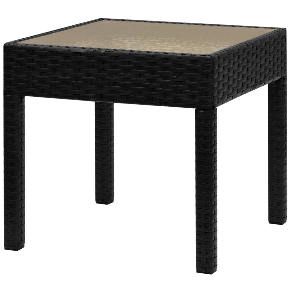 vidaXL 3-tlg. Bistro-Set Poly Rattan Schwarz