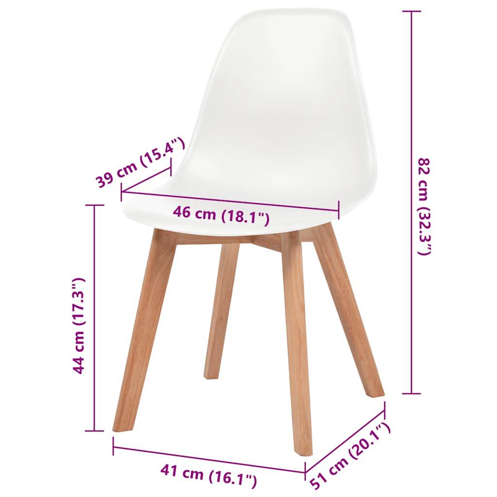 vidaXL Esszimmerstühle 4 Stk. Weiß Kunststoff