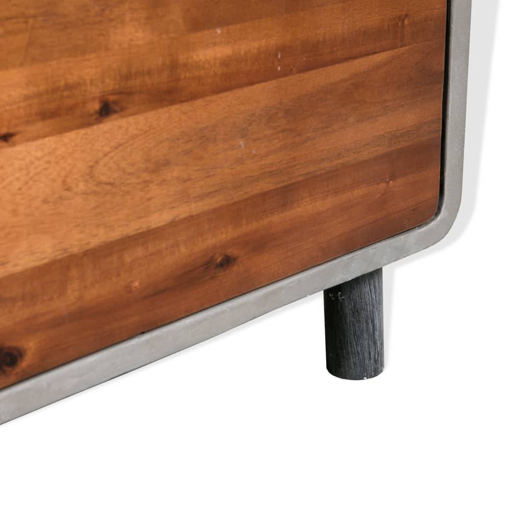 vidaXL Nachttisch Beton Akazienholz Massiv 40 x 30 x 50 cm