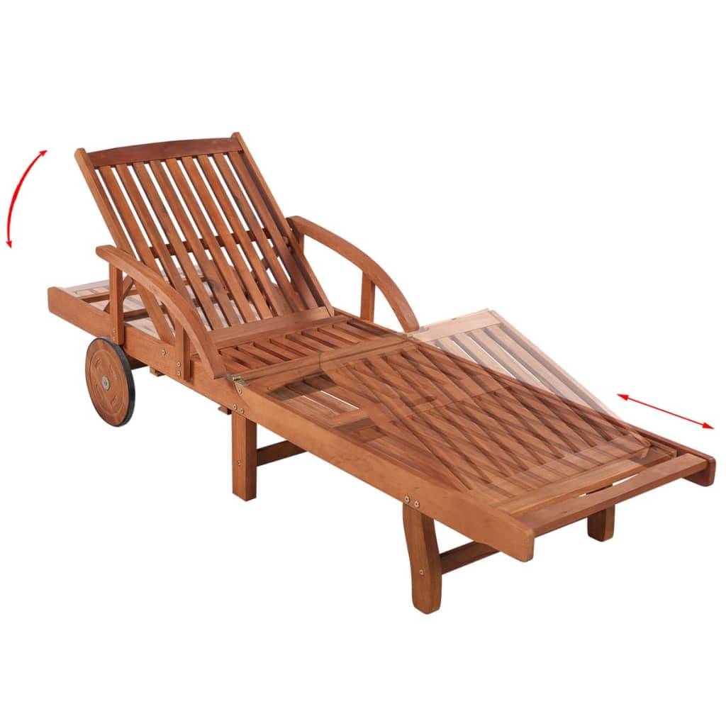 vidaXL Sonnenliege mit Tisch Massivholz Akazie