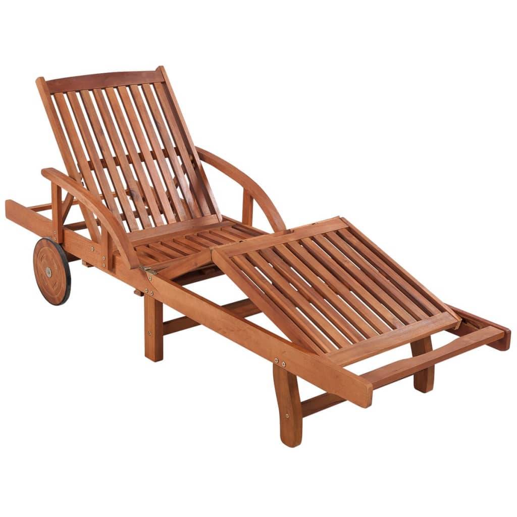 vidaXL Sonnenliege mit Tisch Massivholz Akazie