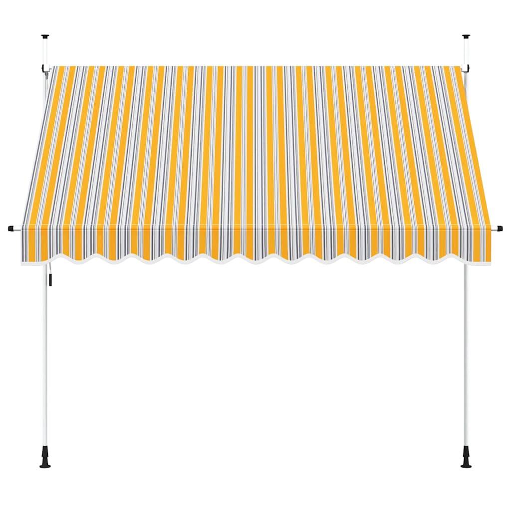 vidaXL Einziehbare Markise Handbetrieben 300 cm Gelb/Blau Gestreift