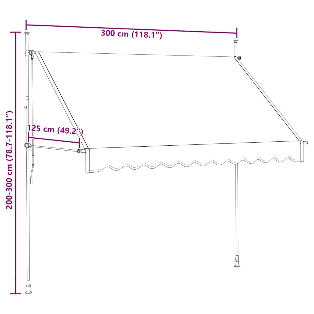 vidaXL Einziehbare Markise Handbetrieben 300 cm Orange/Weiß Gestreift