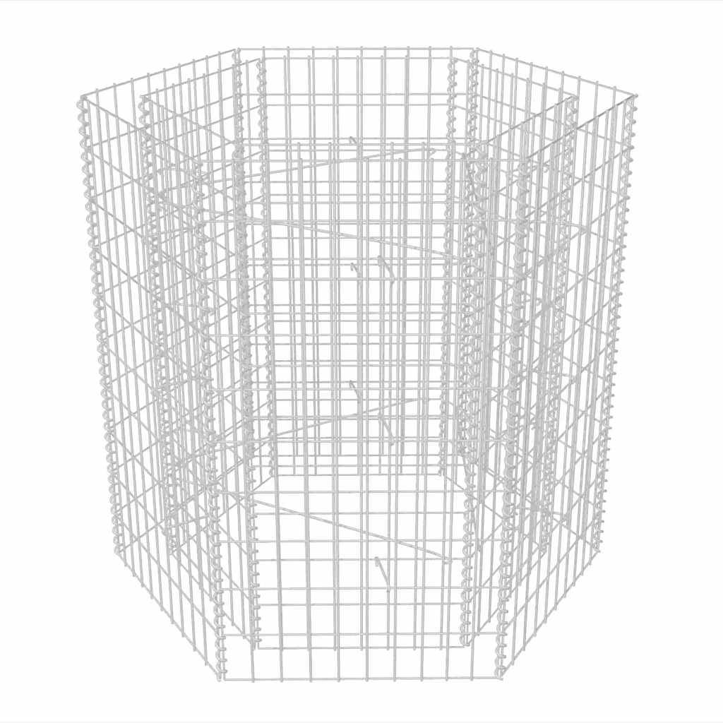 vidaXL Sechseckiges Gabionen-Hochbeet 100×90×100 cm