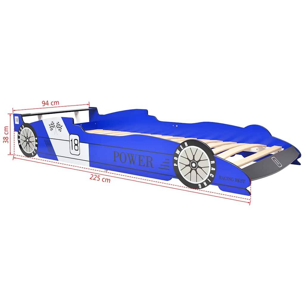 vidaXL Kinder Rennwagen-Bett 90x200 cm Blau