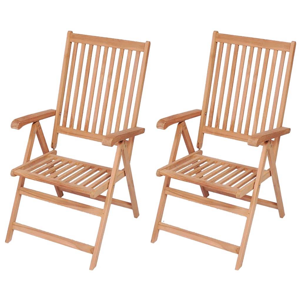 vidaXL Verstellbare Gartenstühle 2 Stk. Massivholz Teak