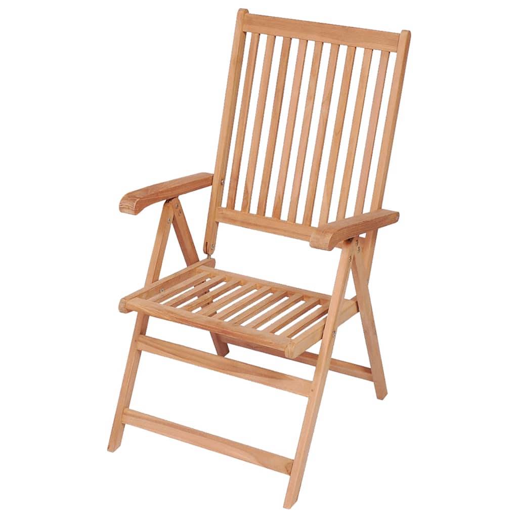 vidaXL Verstellbare Gartenstühle 2 Stk. Massivholz Teak