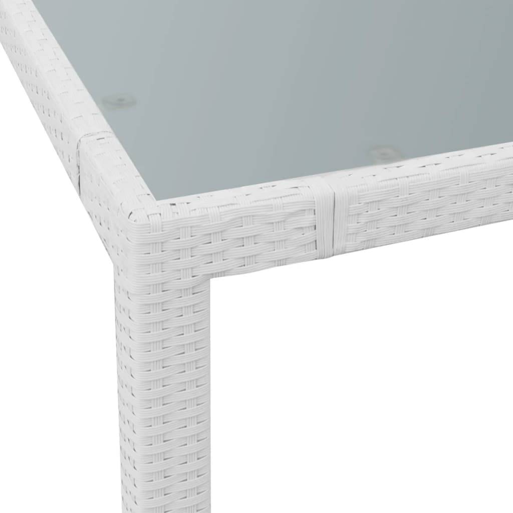 vidaXL 5-tlg. Garten-Essgruppe Poly Rattan Cremeweiß