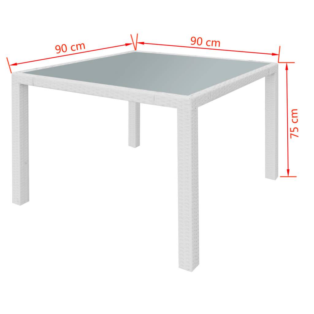 vidaXL 5-tlg. Garten-Essgruppe Poly Rattan Cremeweiß
