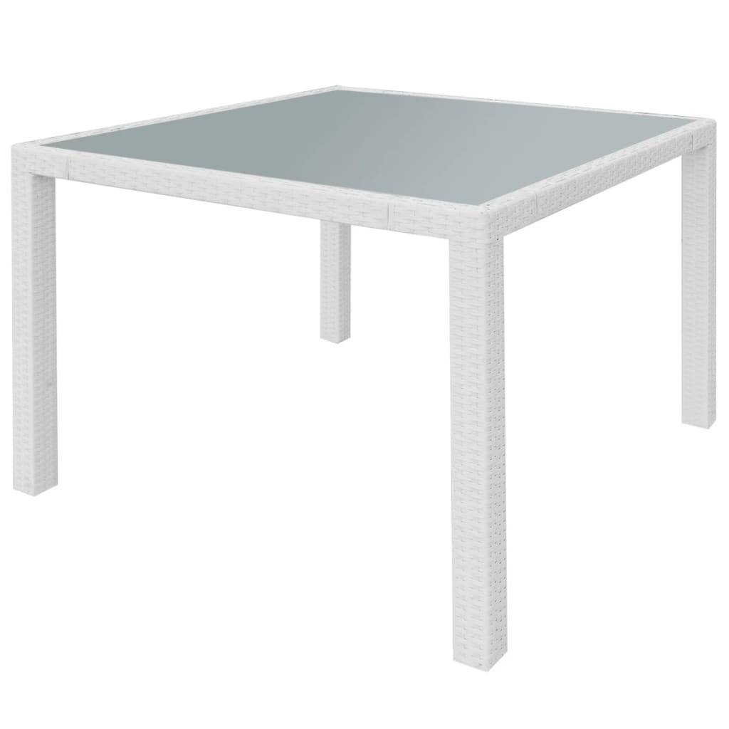 vidaXL 5-tlg. Garten-Essgruppe Poly Rattan Cremeweiß