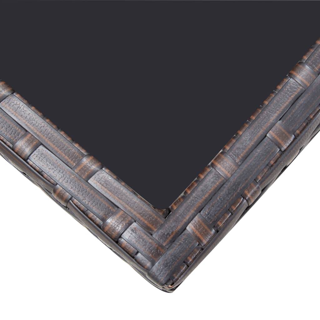 vidaXL 11-tlg. Garten-Essgruppe mit Auflagen Poly Rattan Braun