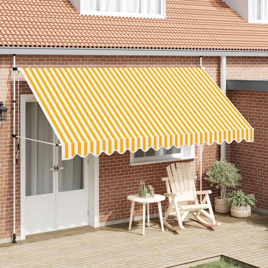 vidaXL Einziehbare Markise Handbetrieben 400 cm Orange/Weiß Gestreift