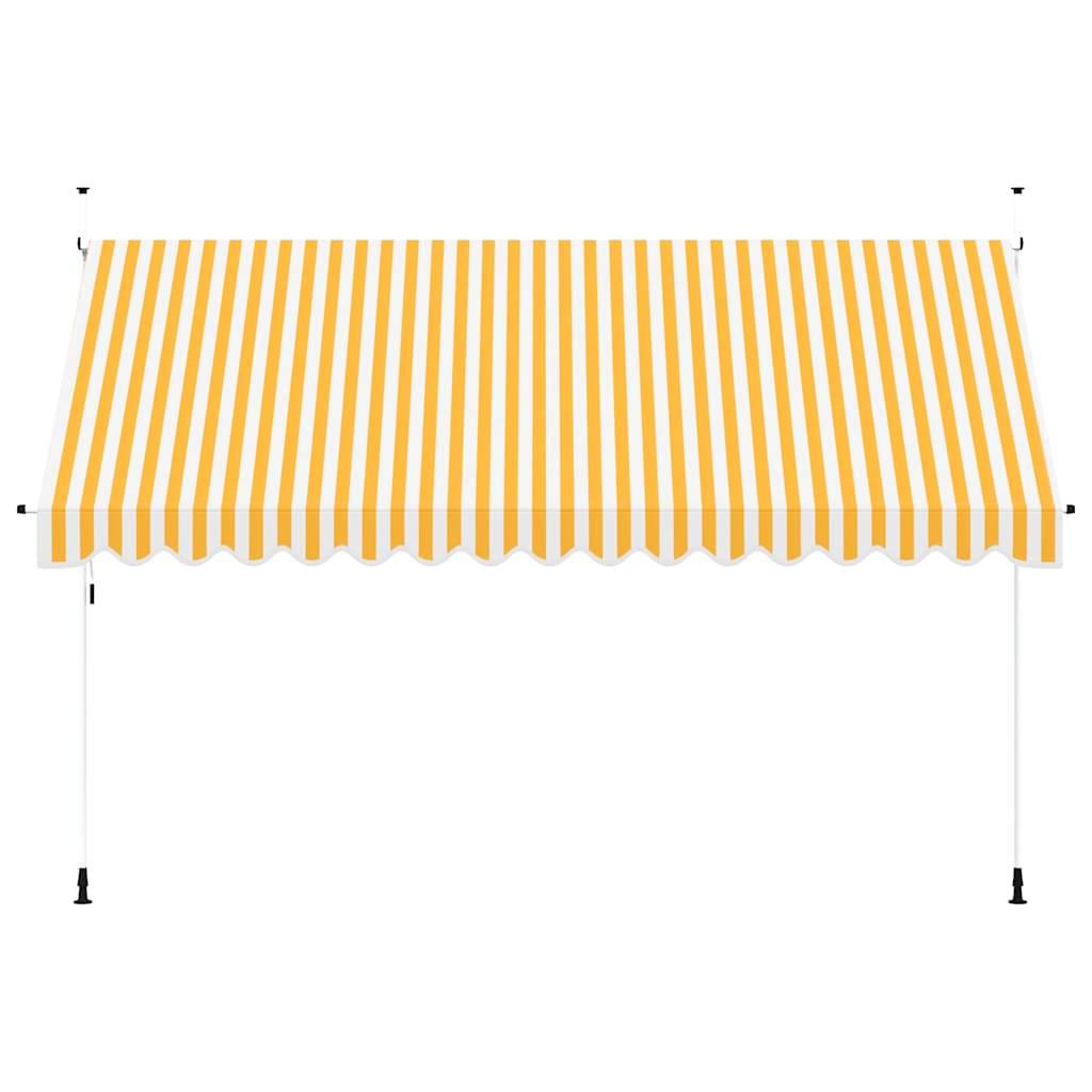 vidaXL Einziehbare Markise Handbetrieben 400 cm Orange/Weiß Gestreift