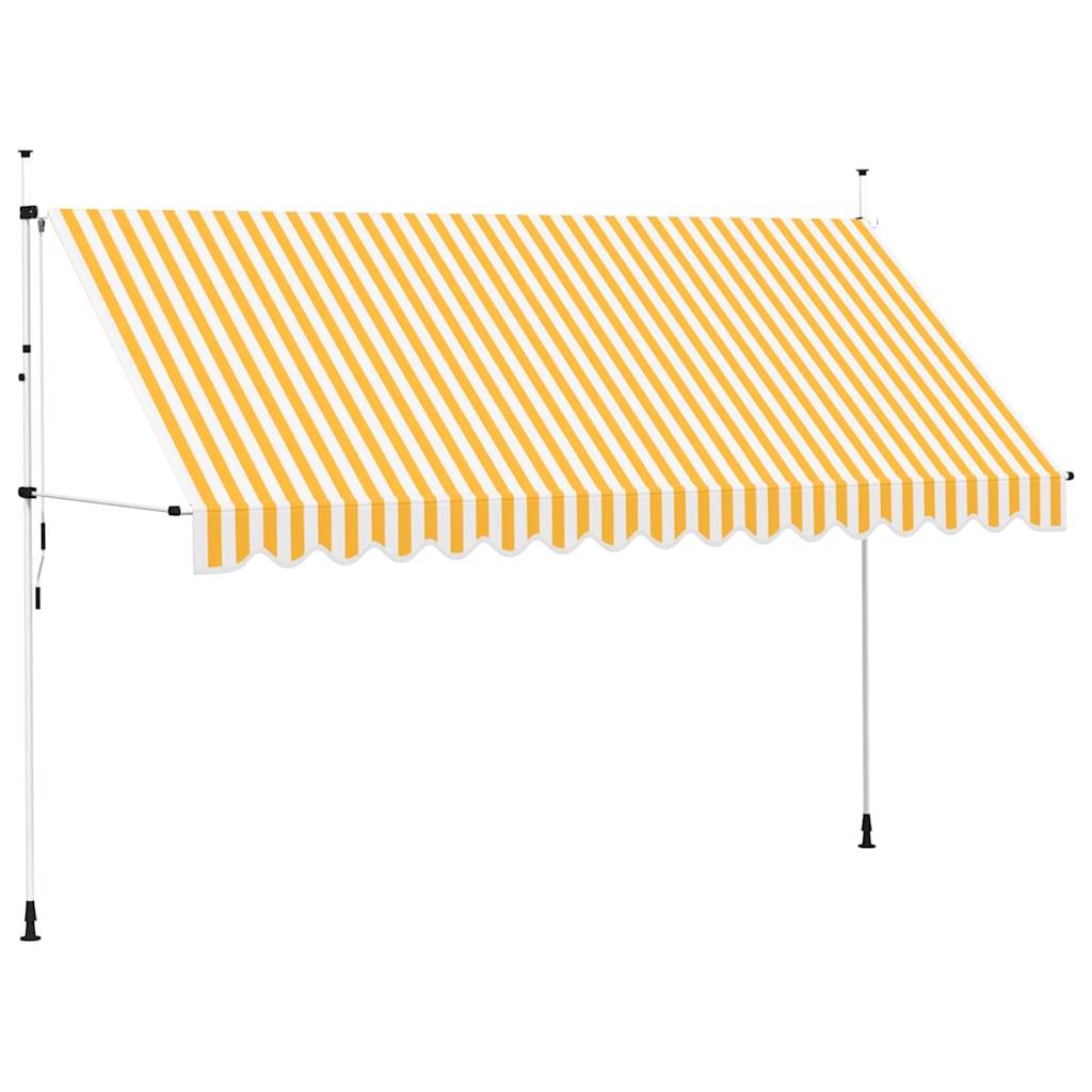 vidaXL Einziehbare Markise Handbetrieben 400 cm Orange/Weiß Gestreift