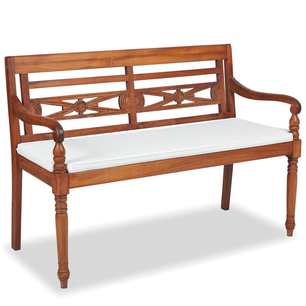 vidaXL 4-tlg. Garten-Lounge-Set mit Auflagen Massivholz Teak