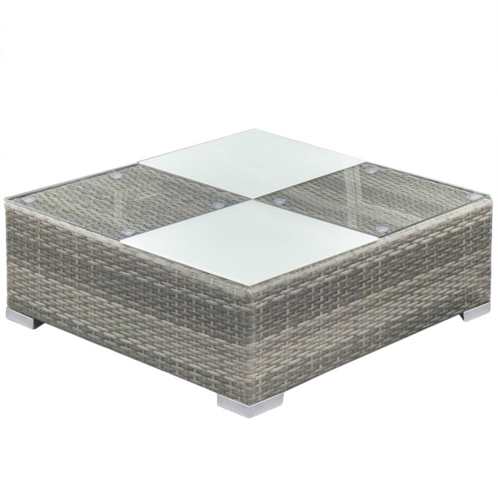 vidaXL 6-tlg. Garten-Lounge-Set mit Auflagen Poly Rattan Grau