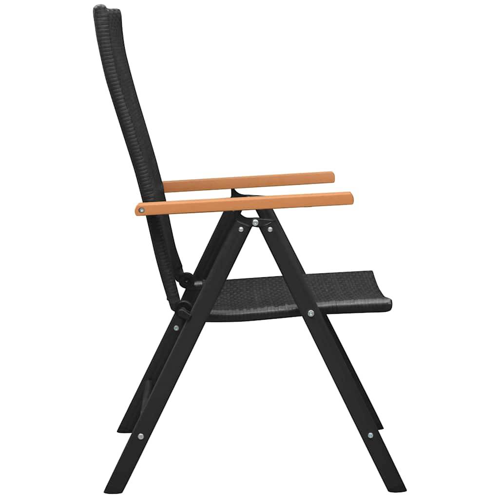 vidaXL Stapelbare Gartenstühle 2 Stk. Poly Rattan Schwarz