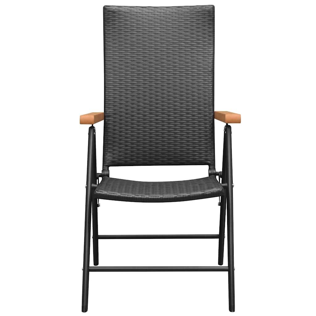 vidaXL Stapelbare Gartenstühle 2 Stk. Poly Rattan Schwarz