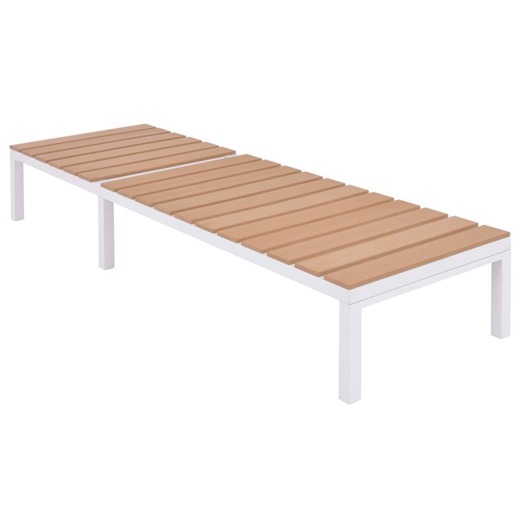 vidaXL Sonnenliege Aluminium und WPC Braun