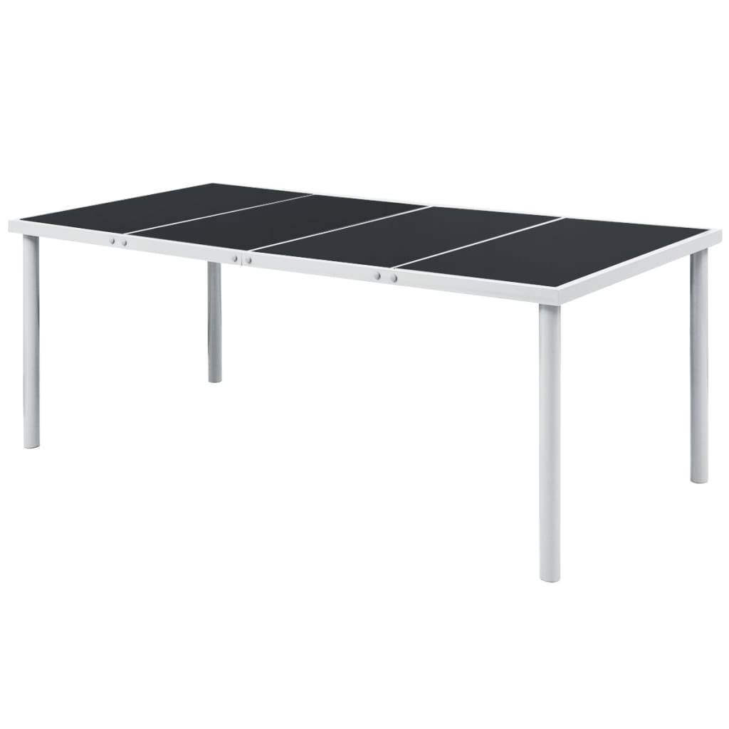 vidaXL Gartentisch 190x90x74 cm Schwarz Stahl