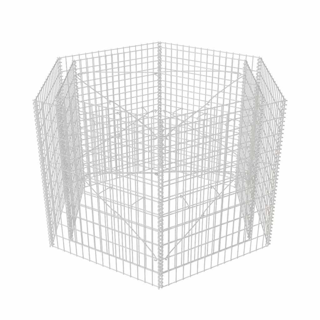 vidaXL Sechseckiges Gabionen-Hochbeet 160×140×100 cm