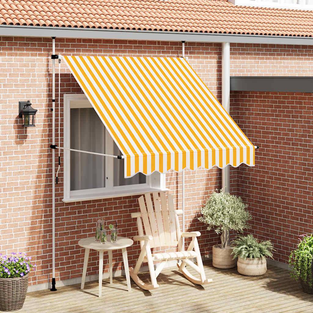vidaXL Einziehbare Markise Handbetrieben 200 cm Orange/Weiß Gestreift